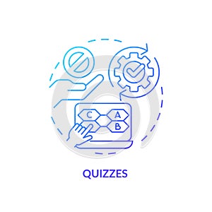 Quizzes blue gradient concept icon