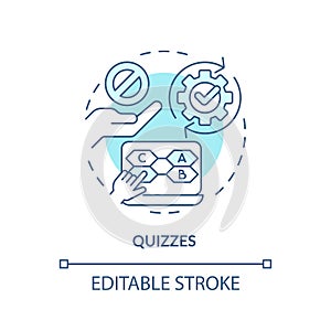 Quizzes soft blue concept icon