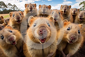 Quokka animal rodent field. Generate Ai