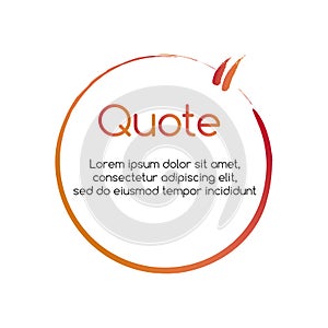 Quotation circle mark with grunge effect. Circle design element for business card, paper sheet, information, note, message, motiva photo