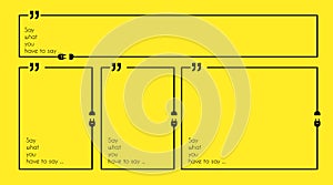 Quotation Mark Frame with Flat style and space for text.