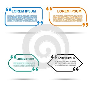 Quotation Speech banner. Quote vector set icon.