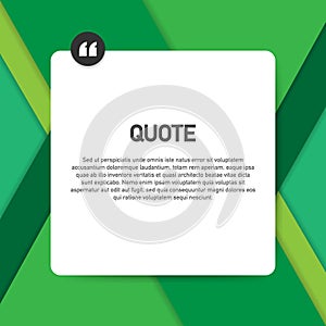 Quote background vector. Creative Modern Material Design Quote template. Vector illustration.
