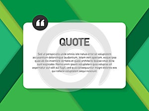 Quote background vector. Creative Modern Material Design Quote template. Vector illustration.