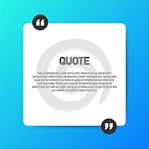 Quote background vector. Creative Modern Material Design Quote template. Vector illustration.