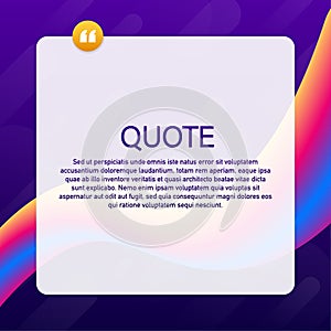 Quote background vector. Creative Modern Material Design Quote template. Vector stock illustration