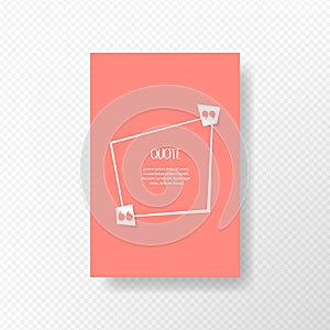 Quote background vector. Creative Modern Material Design Quote template. Text lettering of an inspirational saying