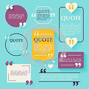 Quote blank template. Design elements, circle business card temp