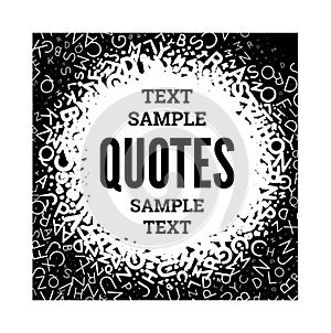 Quote blank template on white background.