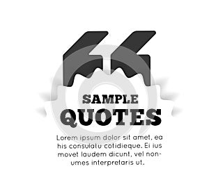 Quote blank template on white background. Vector