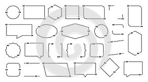Citovať kabica rámik veľký sada. citovať kabica ikona. textové správy citovať. prázdny šablóna citovať dizajn citát bublina webový denníček 