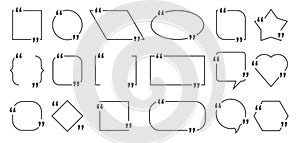 Quote box frames set. Textbox frame design template