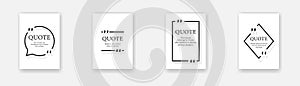 Quote boxes for banner design. Vector illustration. Quoted covers template collection