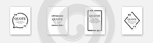 Quote boxes for banner design. Vector illustration. Quoted covers template collection photo