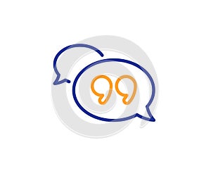 Quote bubble line icon. Chat comment sign. Speech bubble. Vector