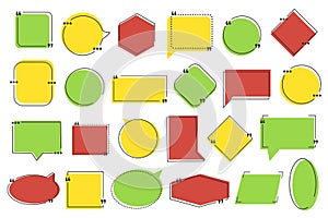 Quote bubbles mega set graphic elements in flat design.