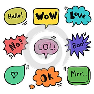 Quote bubbles vector set