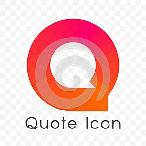 Quote chat bubble message vector icon