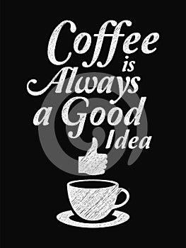 Quote Coffee Poster. Coffee is Always a Good Idea.