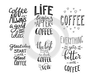 Quote coffee typography set