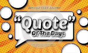 Quote of the days editable text effect