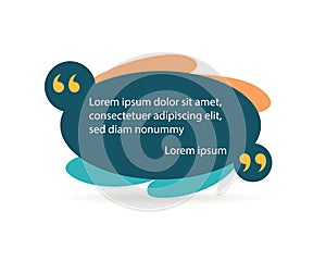 Quote frame or mention quotations remarks template. Info tag, quote textbox blog or discussion citation memo word label