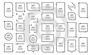 Quote frames. Blank template with print information design quotes. Vector illustration on a white background