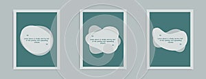 Quote frames blank template set. Blank template for your text, speech quotes in an empty bubble