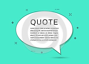 Quote frames templates on green background. quote text bubbles. Flat design. Vector illustration