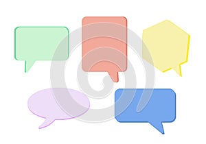 Quote frames templates. set of Colorful speech bubbles. Chat and talk icon. Design elements. vector illustration