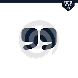 Quote icon collection, glyph style