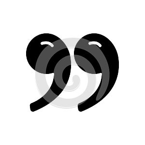 Black solid icon for Quote, dialog and speech