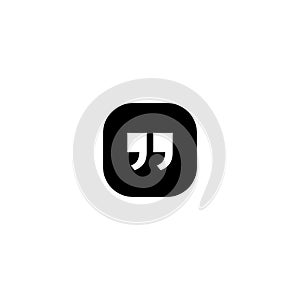 Quote icon. Quotation paragraph symbol. double comma mark. bubble dialogue speech sign. vector illustration