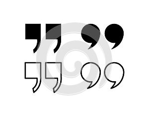 Quote icon. Quotation paragraph symbol. double comma mark. bubble dialogue speech sign. Vector illustration