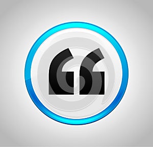 Quote icon round blue push button