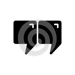 Black solid icon for Quote, speech and testimonial