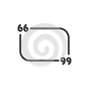 Quote icon vector. Line quotation symbol.