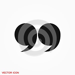 Quote icon vector sign symbol for design