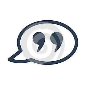 Quote icon on white background.