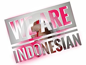 Quote we are Indonesian with gradient red and white color background