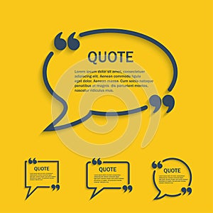 Quote line speech bubble set