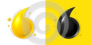 Quote mark 3d icons. Set of quotation marks, yellow and black comma sign. Information quote design. Vector