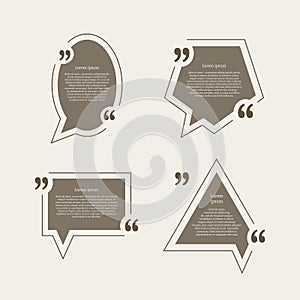 Quote mark speech bubbles set