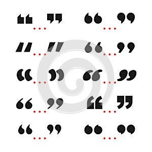 Quote marks black symbol