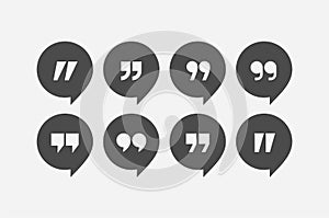 Quote marks vector icons