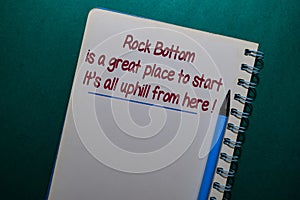 Quote Motivation write on a sticky note isolated on Office Desk