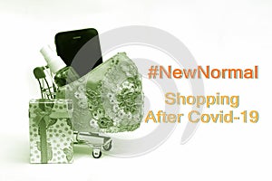 Quote about the new normal or new shopping after COVID-19 Coronavirus pandemic.