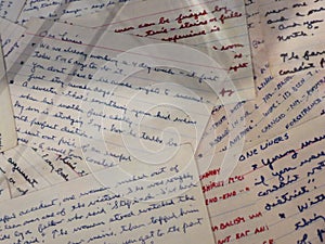 Quote notes handwritten by Ronald Reagan on displa