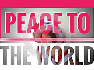 Quote peace to the world with gradient red white and black color background