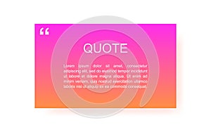 Quote rectangle isolated on white background. Modern vector illustration